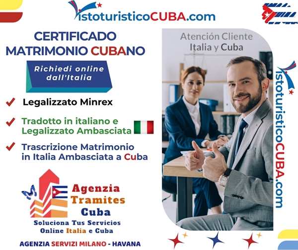 Legalizzare certificato matrimonio cubano Ambasciata Italiana Cuba
