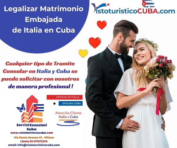 Legalizar matrimonio Embajada de Italia en Cuba