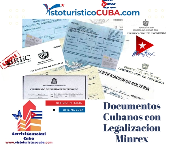 Documentos cubanos con legalizacion Minrex 